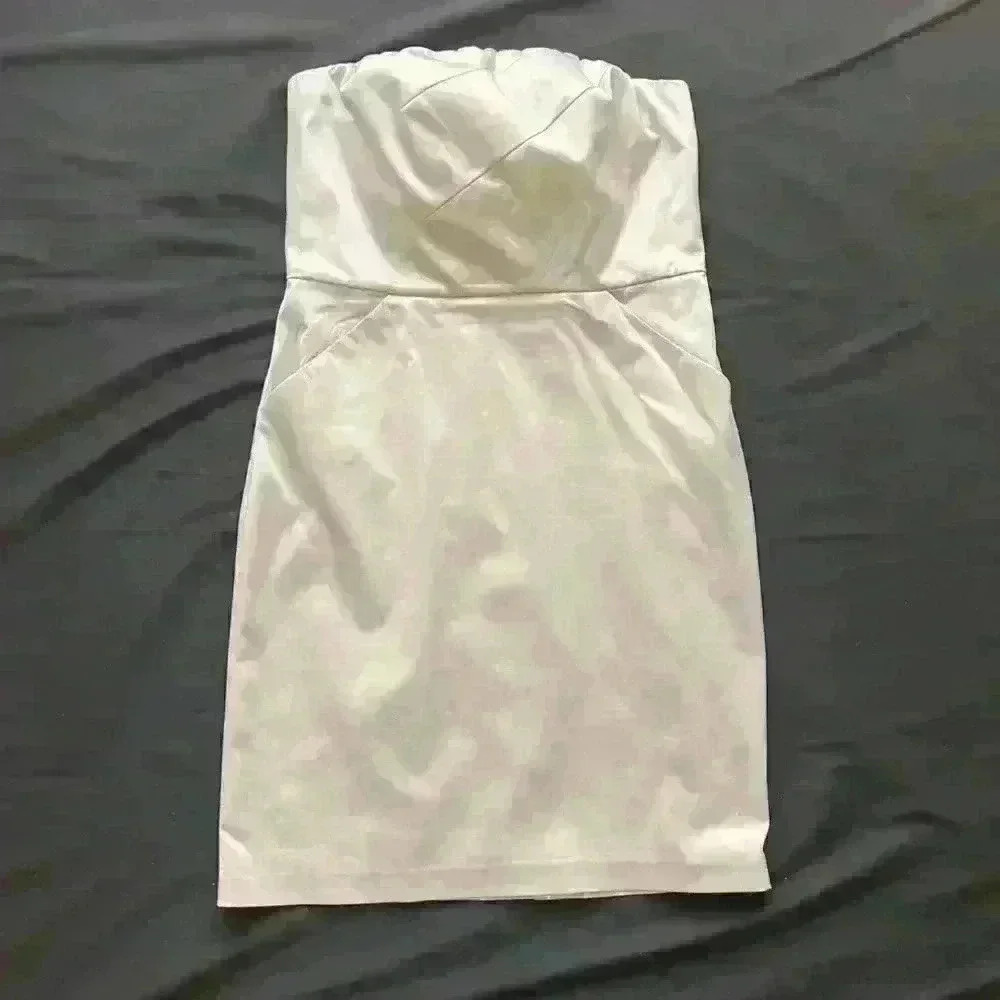 The Limited- Sleeveless Dress with Pockets- Silver Satin- 14